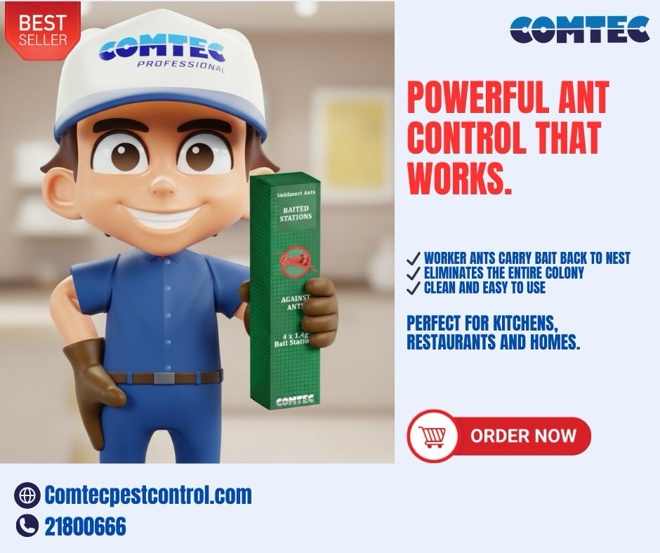 Comtec Service Limited Facebook ad: Serious Pest Control for Serious Problems.