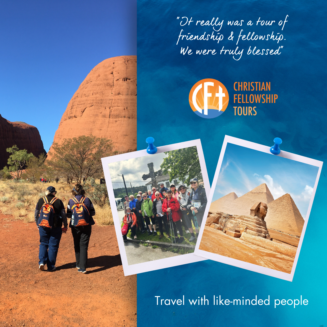 Christian Fellowship Tours Facebook ad: Fun, Faith & Fellowship