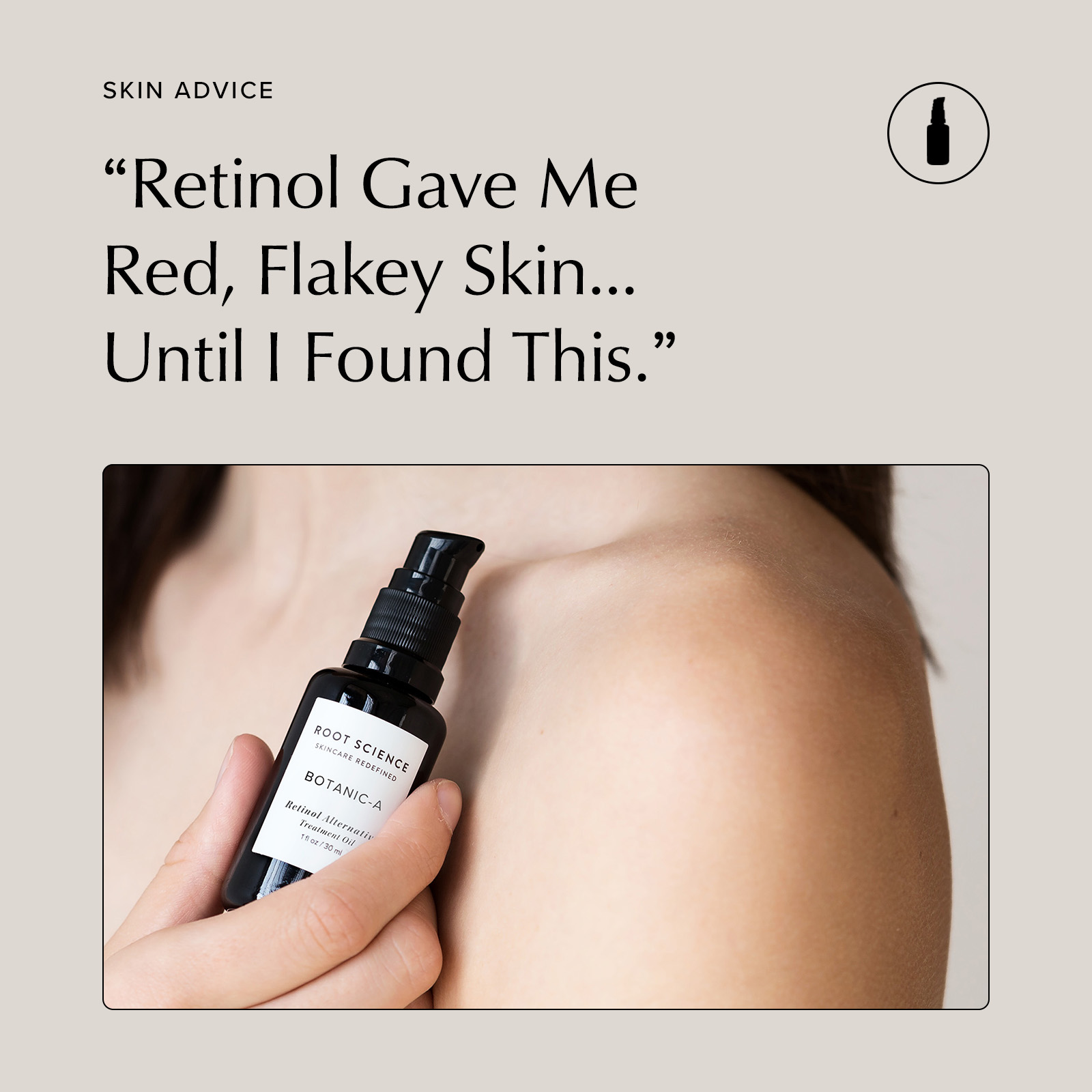 Root Science Facebook ad: Smoothing, Brightening, and Firming in one concentrated…