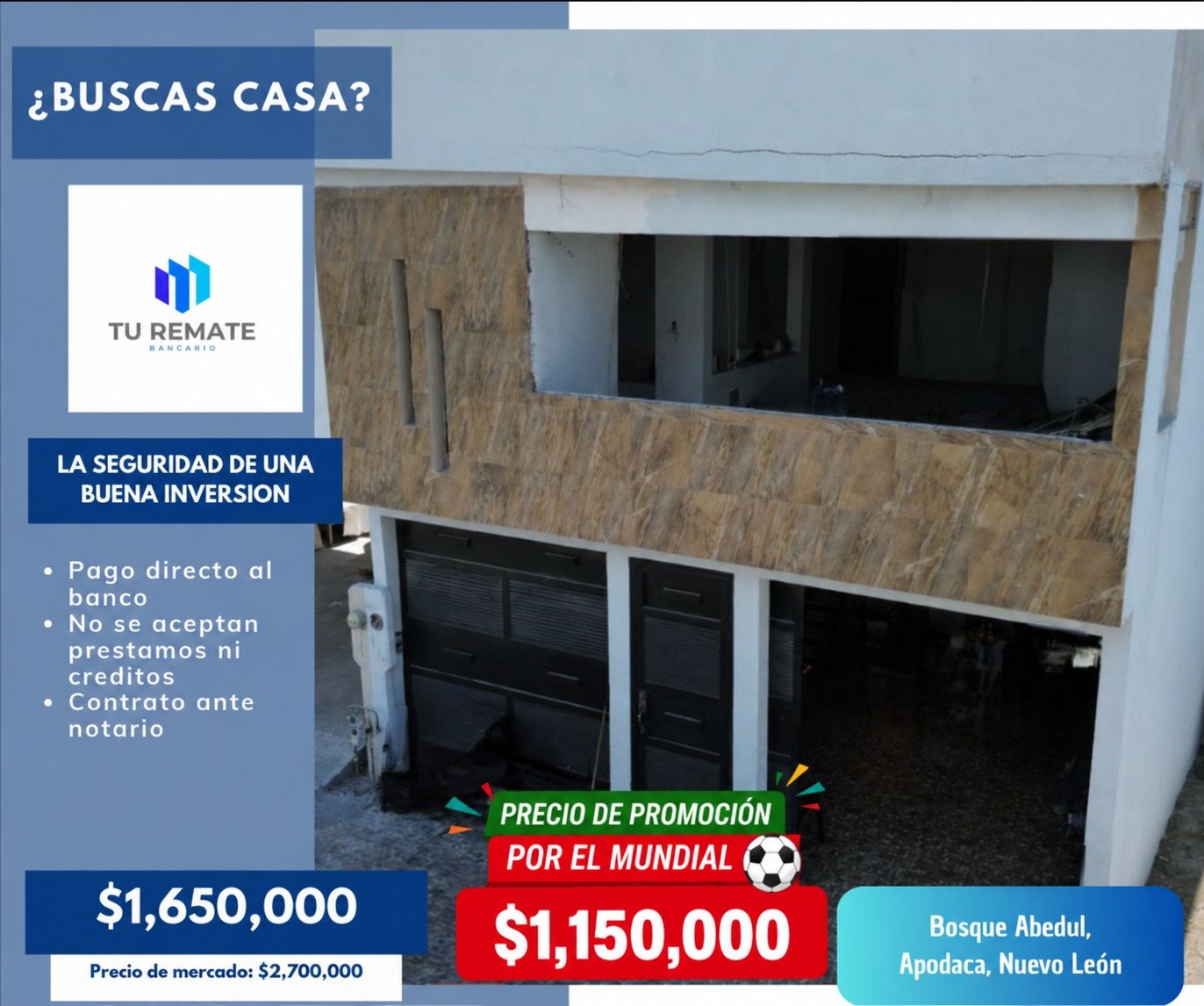 Remates Bancarios Facebook ad: 3 habitaciones 2 baños Casa