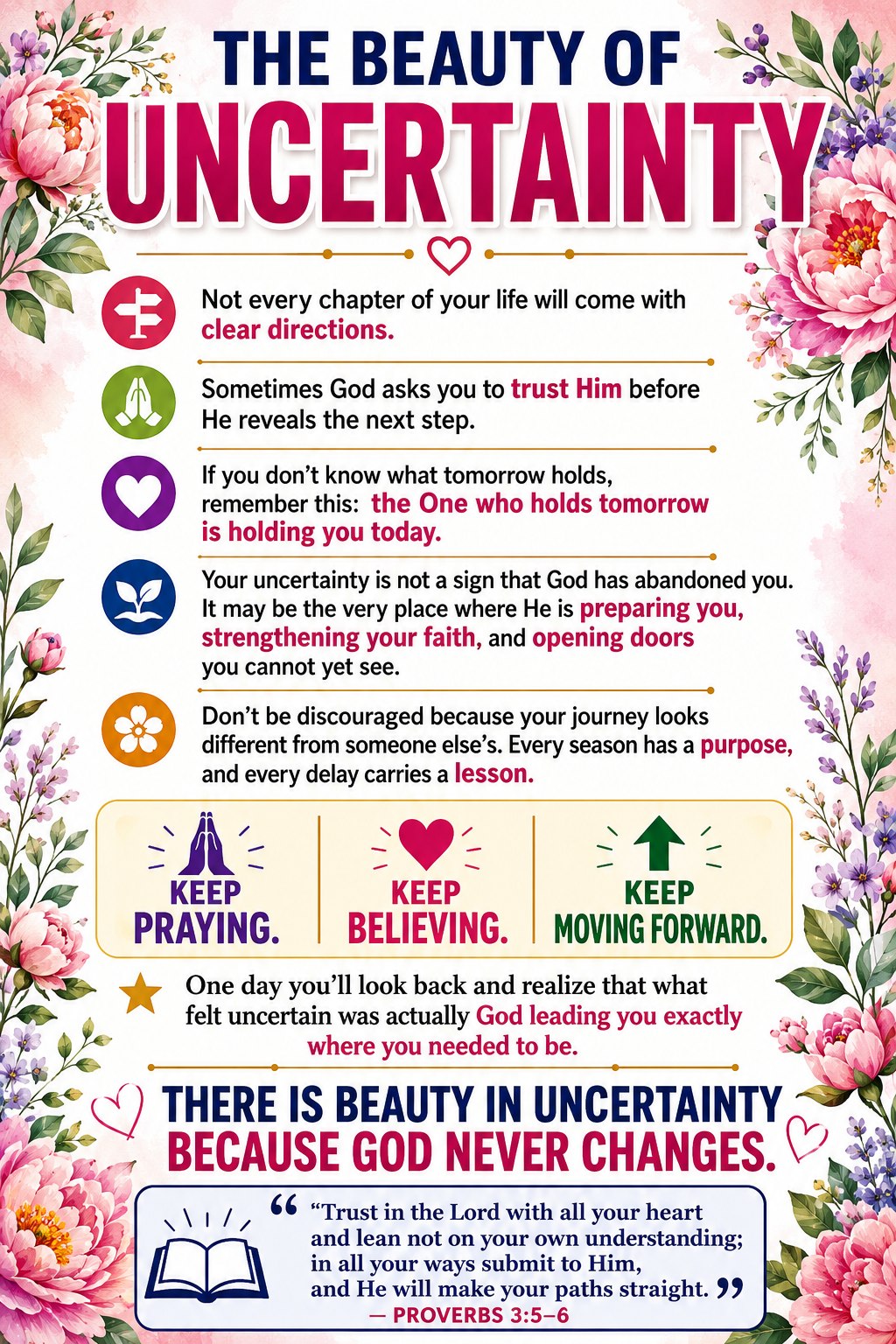 The Beauty of Uncertainty Christian Encouragement & Faith Facebook ad: The Beauty of Uncertainty: Gentle Reminders for When You…