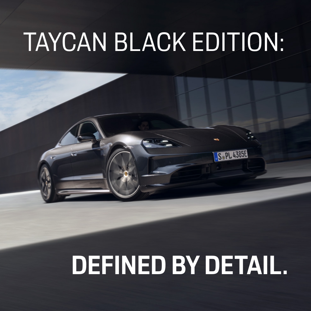 Porsche Centre Tewkesbury Facebook ad: Taycan Black Edition.