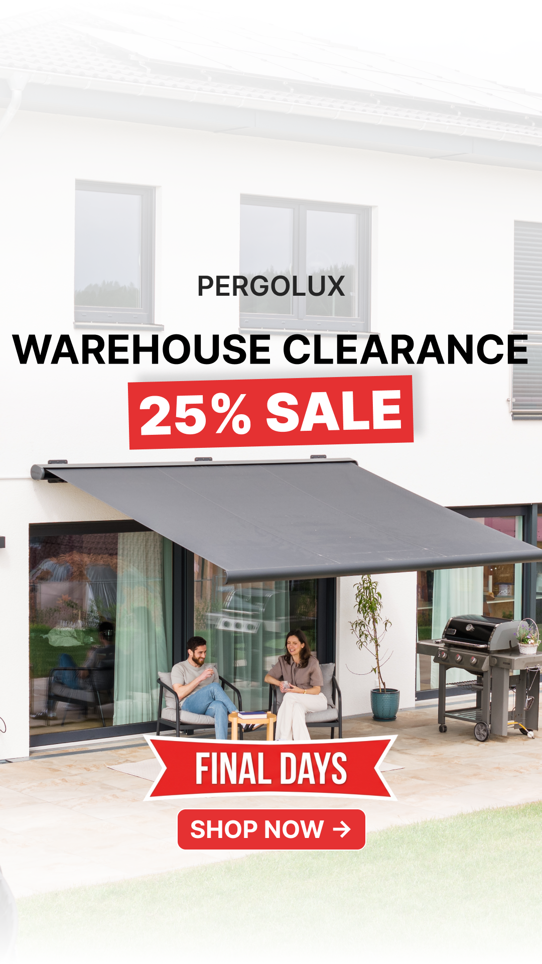 pergolux.au Facebook ad: 25% Off All Awnings