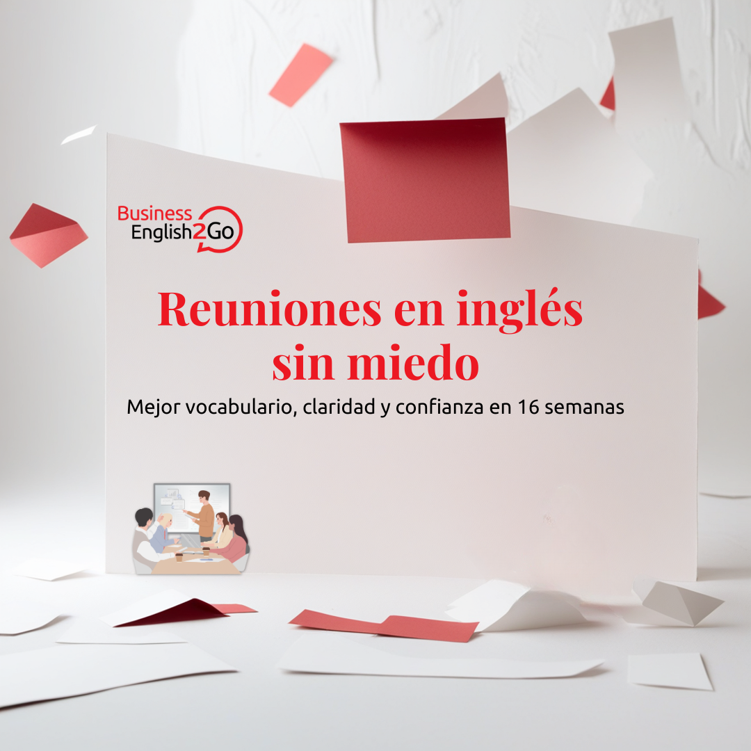 BusinessEnglish2Go Facebook ad: Reuniones en inglés sin miedo