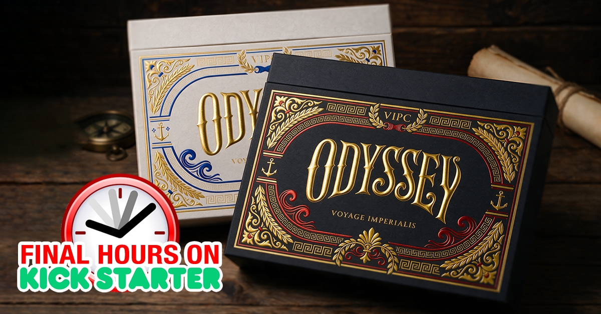 Best Tabletop Gaming Crowdfunding Projects Facebook ad: Lux Odyssey Gilded Playing Cards