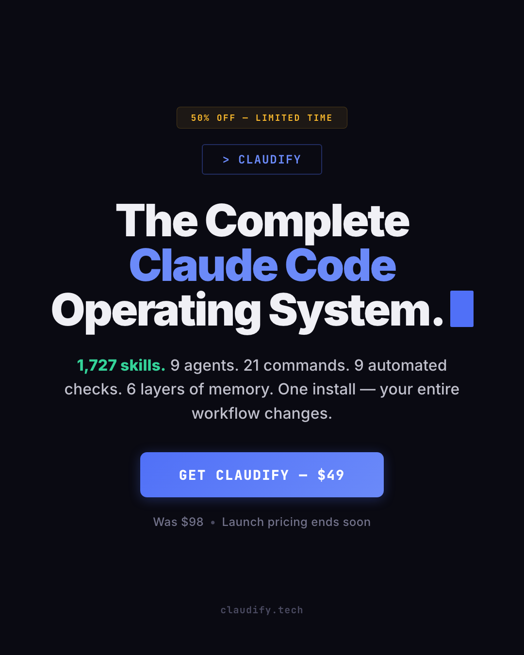 Claudify Facebook ad: Limited-Time Offer: 50% Off