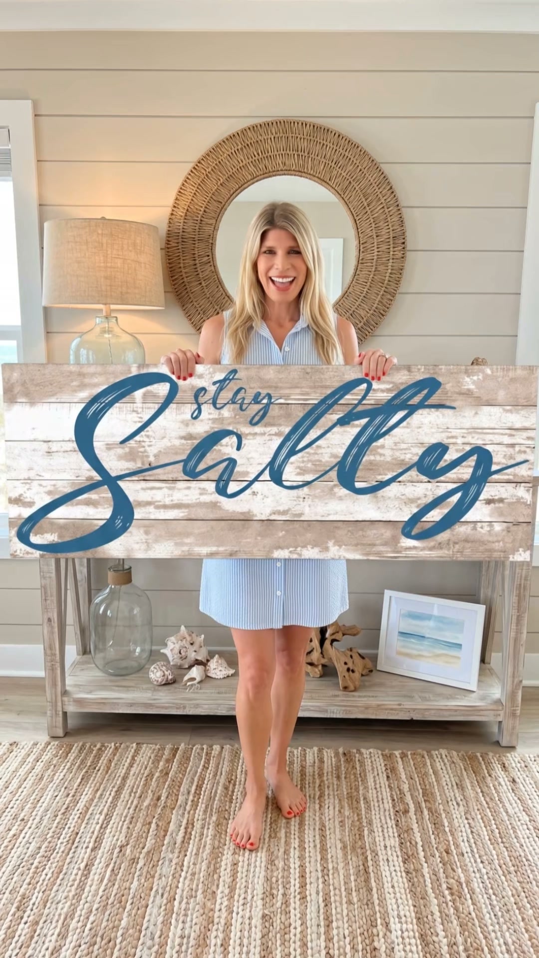 Tailored Canvases - Personalized Art Facebook ad: Stay Salty Coastal Sign II | Made in the USA | Ships Fast