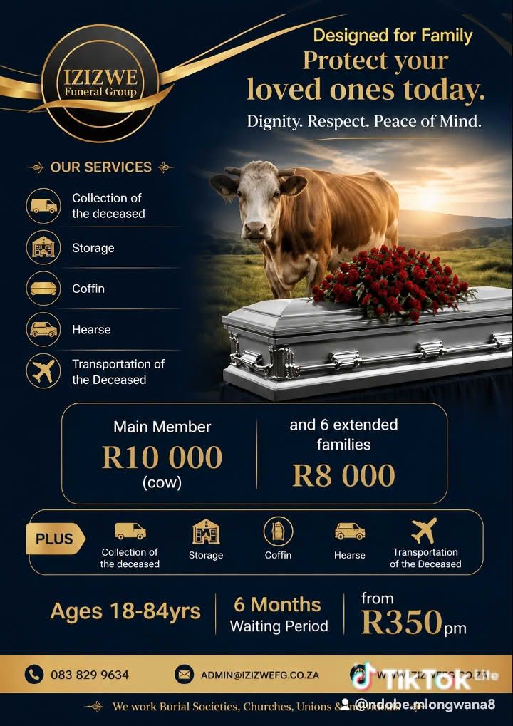Izizwe Funeral Group Facebook ad: Lombutho use Phillipi sisebenza kanje, no Joining Fee…