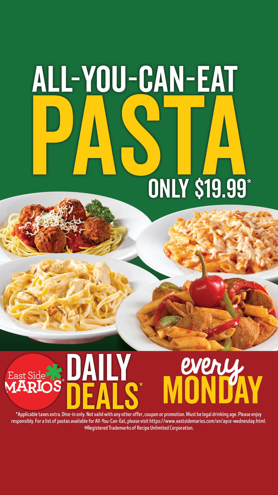 East Side Mario's Facebook ad from Jan 6, 2026