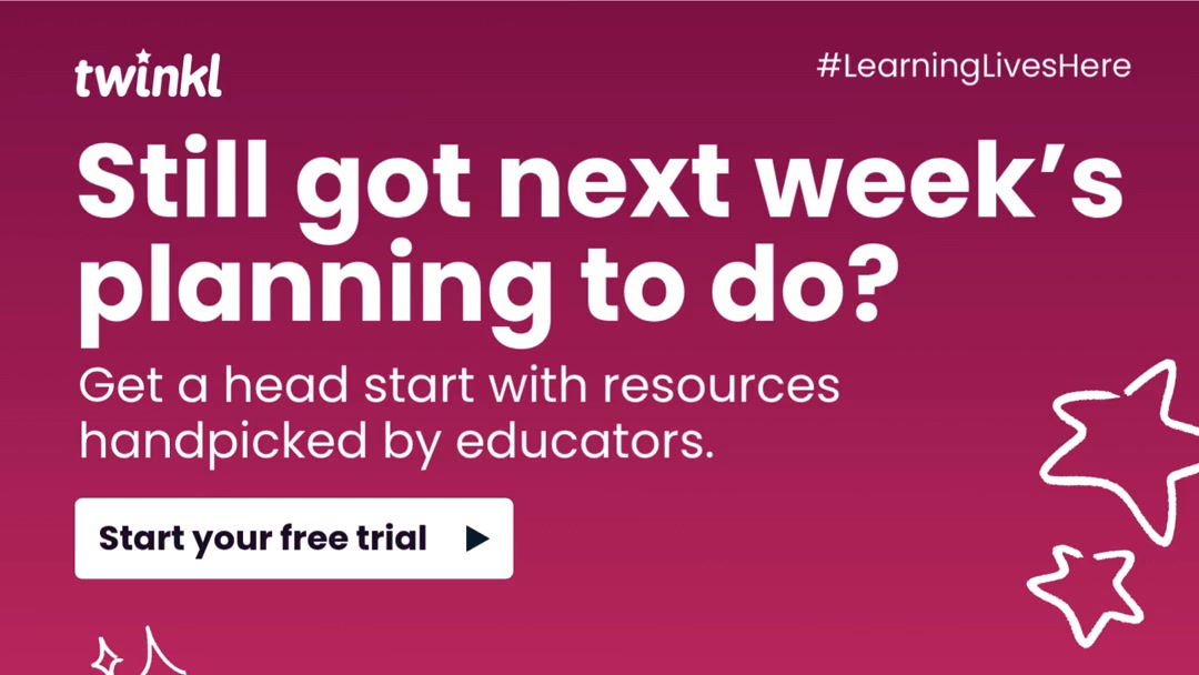 Twinkl Resources Facebook ad: Next week’s planning just got easier