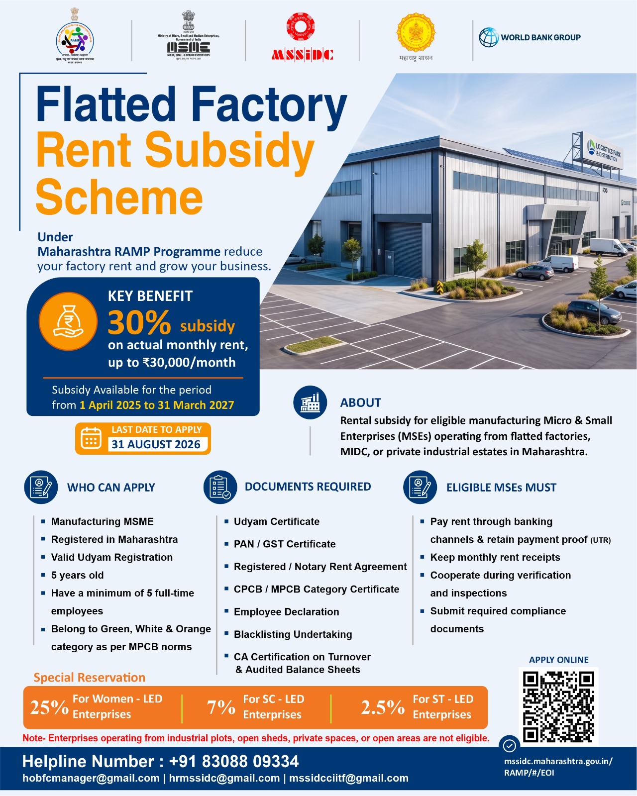 Mahratta Chamber of Commerce, Industries and Agriculture - MCCIA, Pune Facebook ad: Reduce Your Factory Rent by 30%!