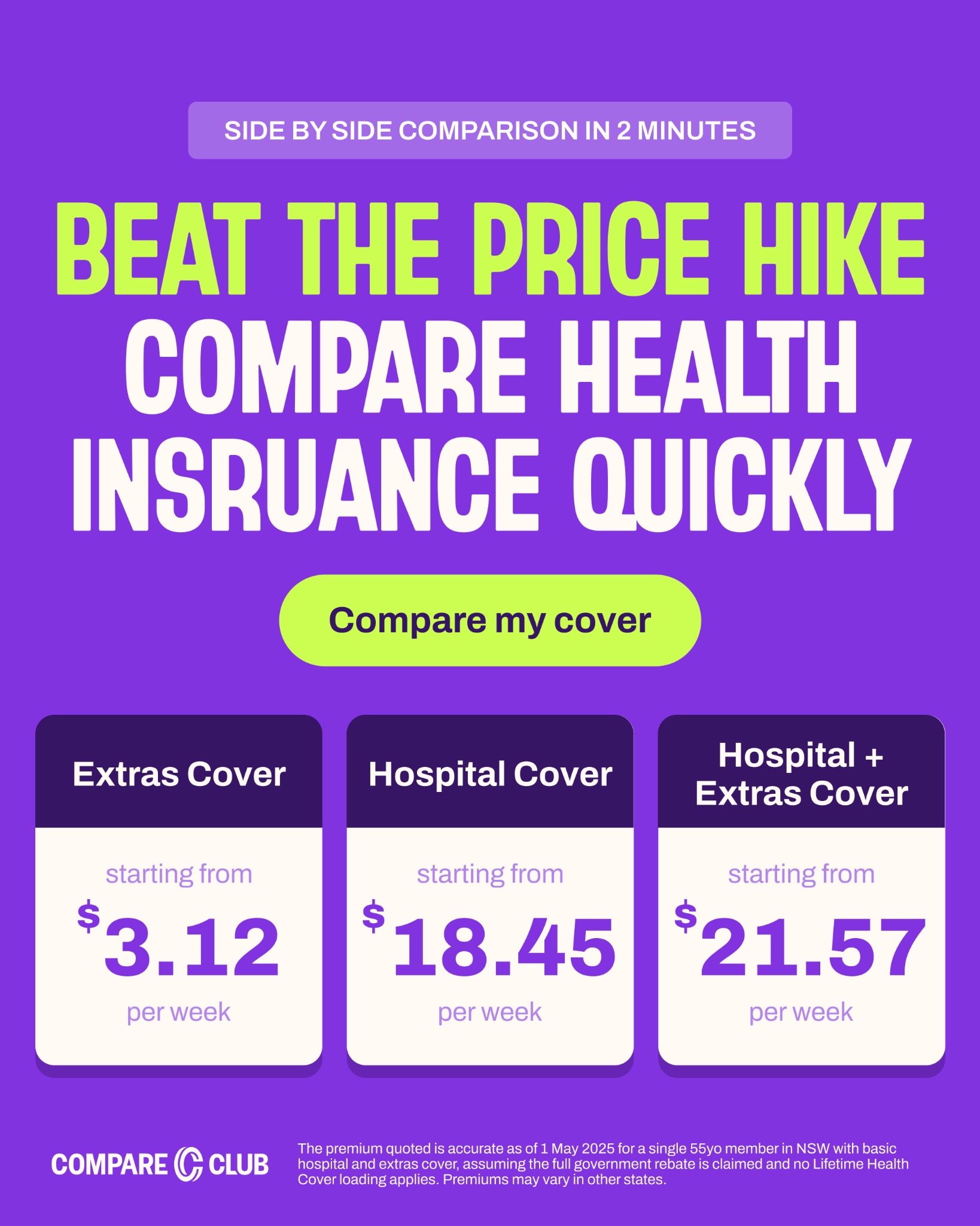 Compare Club Facebook ad