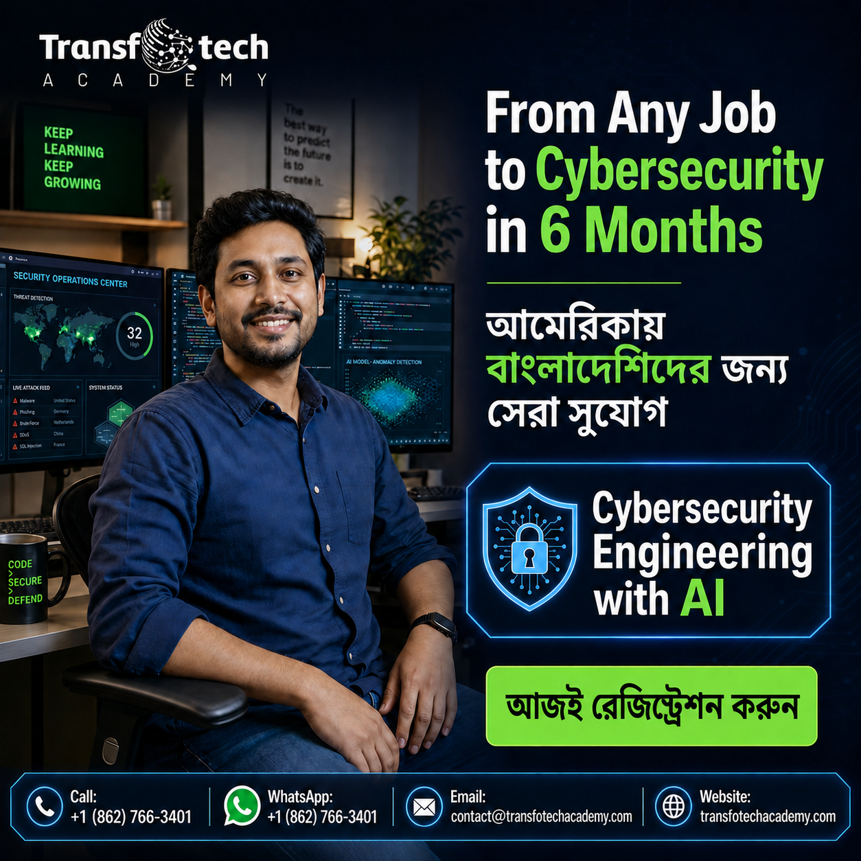 Transfotech Academy Facebook ad: Join Bangladeshi-Americans in Tech