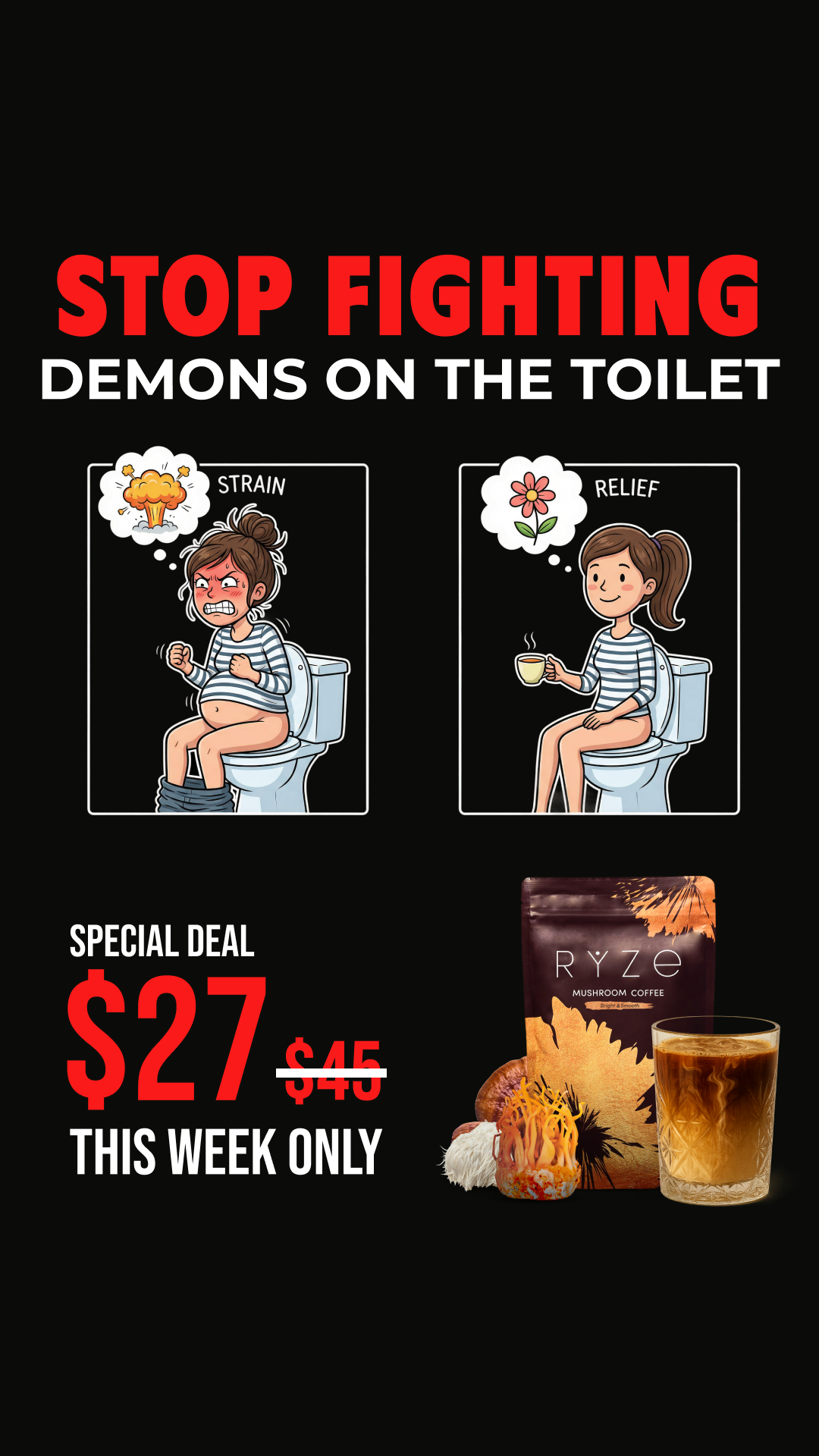 RYZE Superfoods Facebook ad