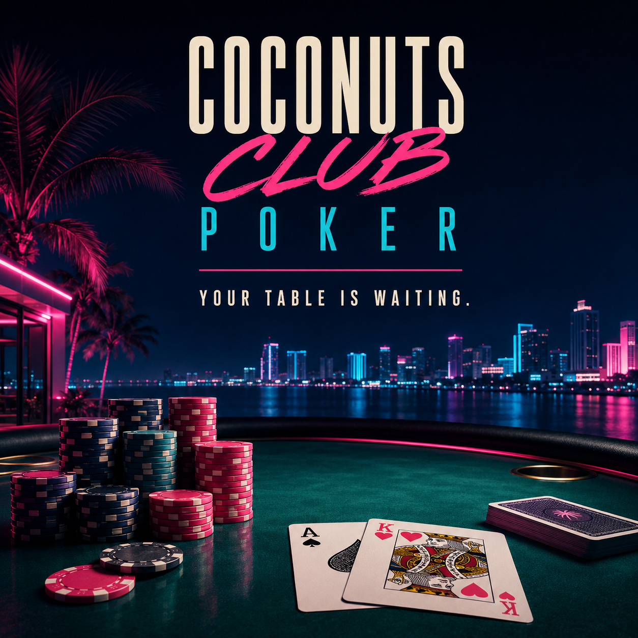 Coconuts Club Poker Facebook ad from Aug 1, 2026