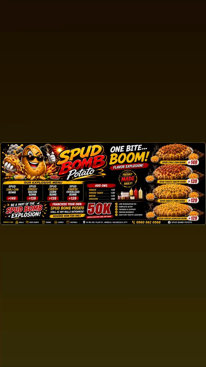 Spud Bomb Potato PH Facebook ad: IMAGINE MO KUNG SAAN PUWEDENG UMABOT ANG ₱50,000…