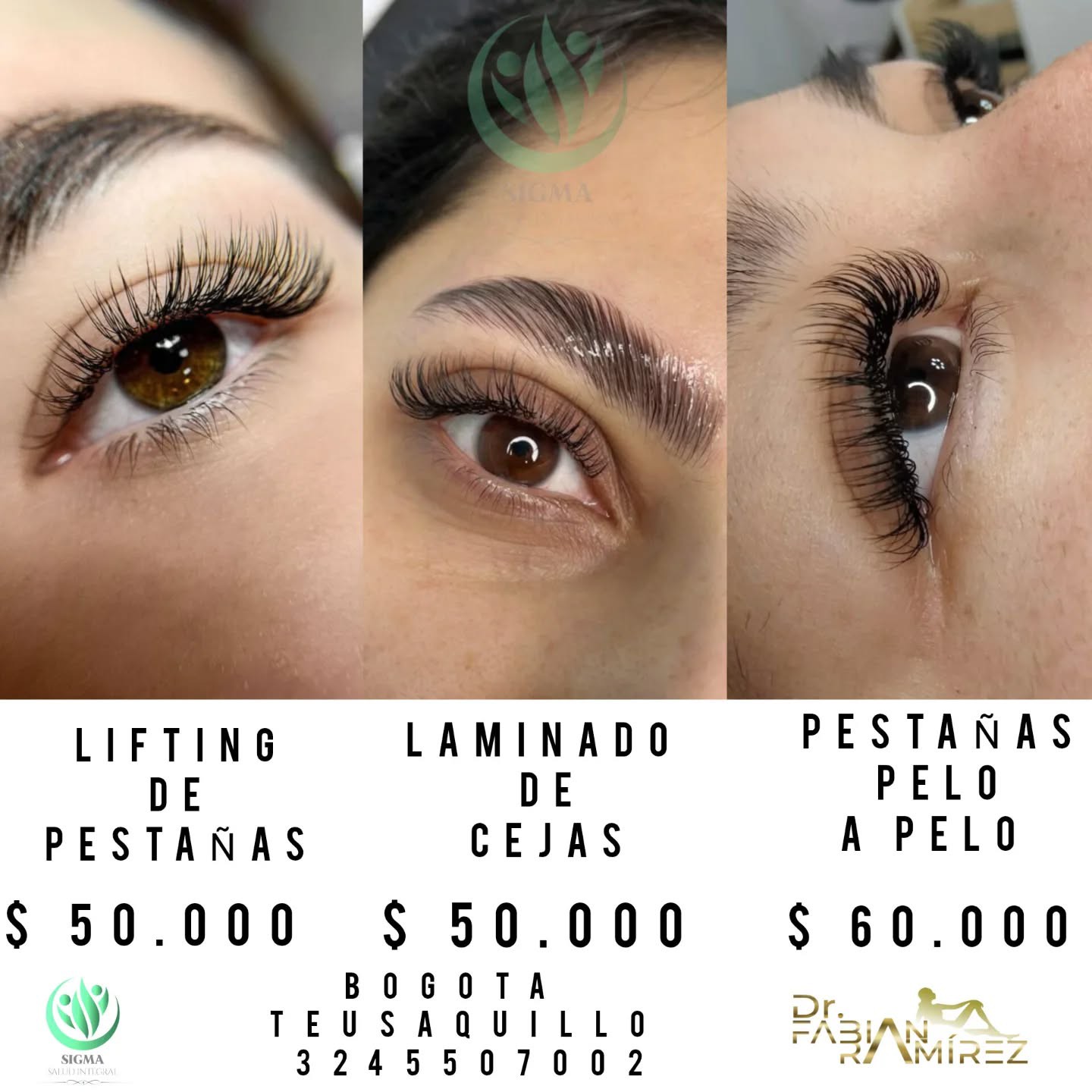 sigmasaludintegral Facebook ad: Lifting de pestañas y/o laminado de Cejas