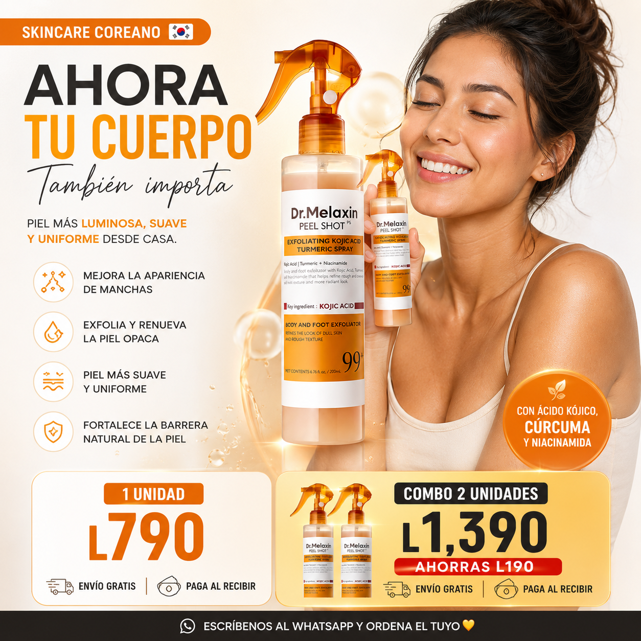 TrendyHaus Facebook ad: ¿Manchas en axilas, rodillas o codos?