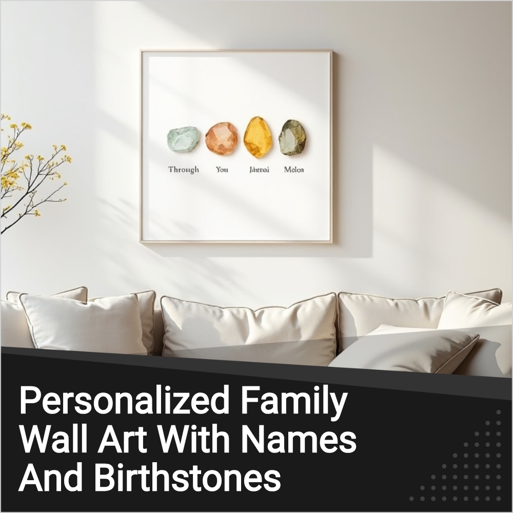 SmarterFinds Hub Facebook ad: Personalized Family Wall Art With Names And Birthstones!