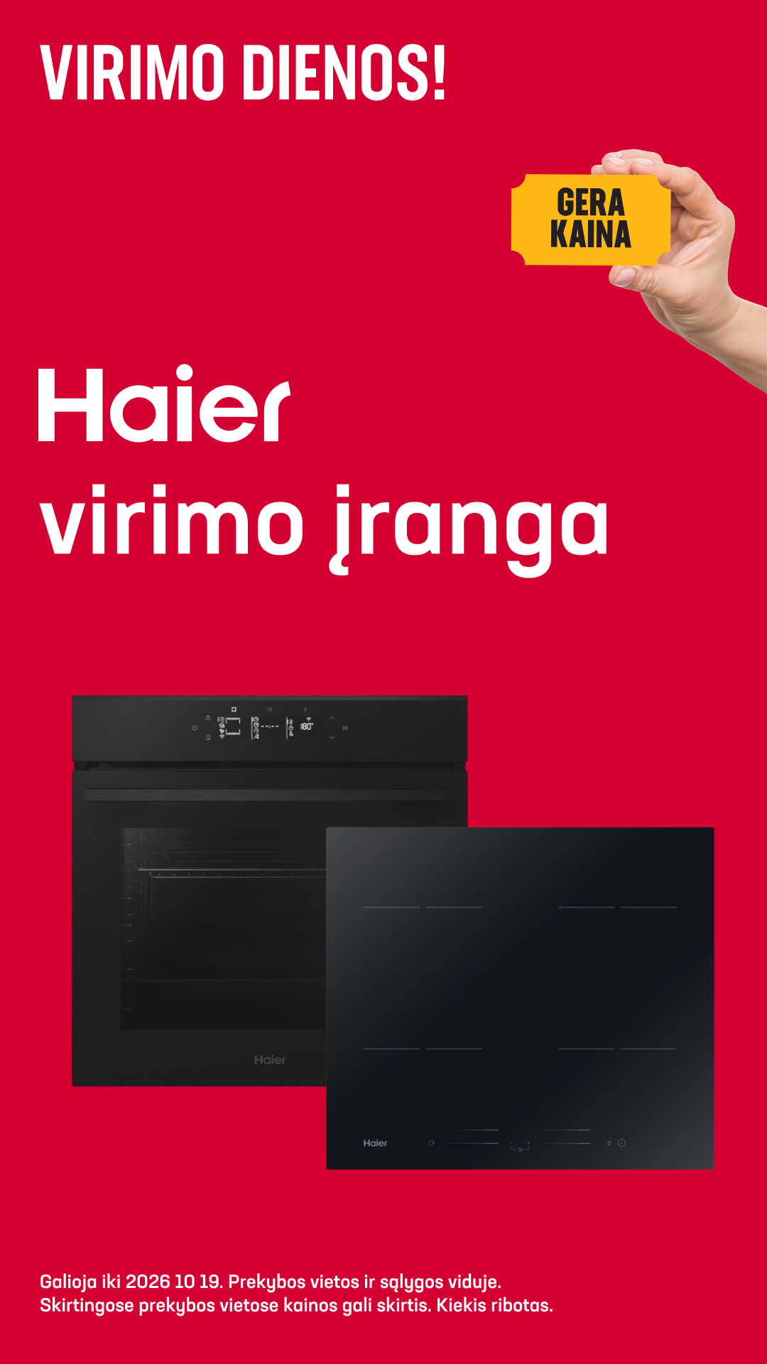 Senukai Facebook ad: HAIER virimo įranga