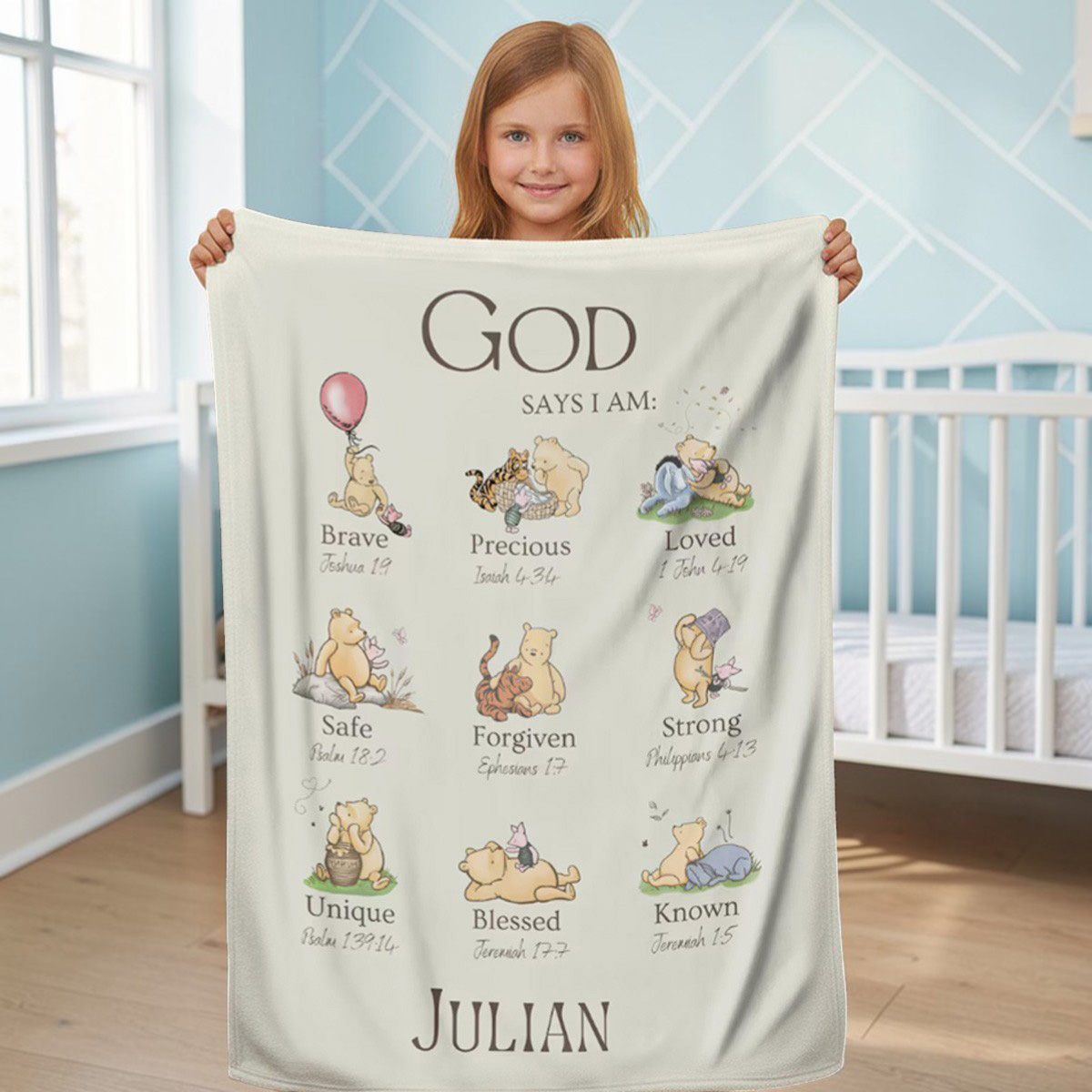SouthLisa Facebook ad: God Says I Am, Personalized Blanket