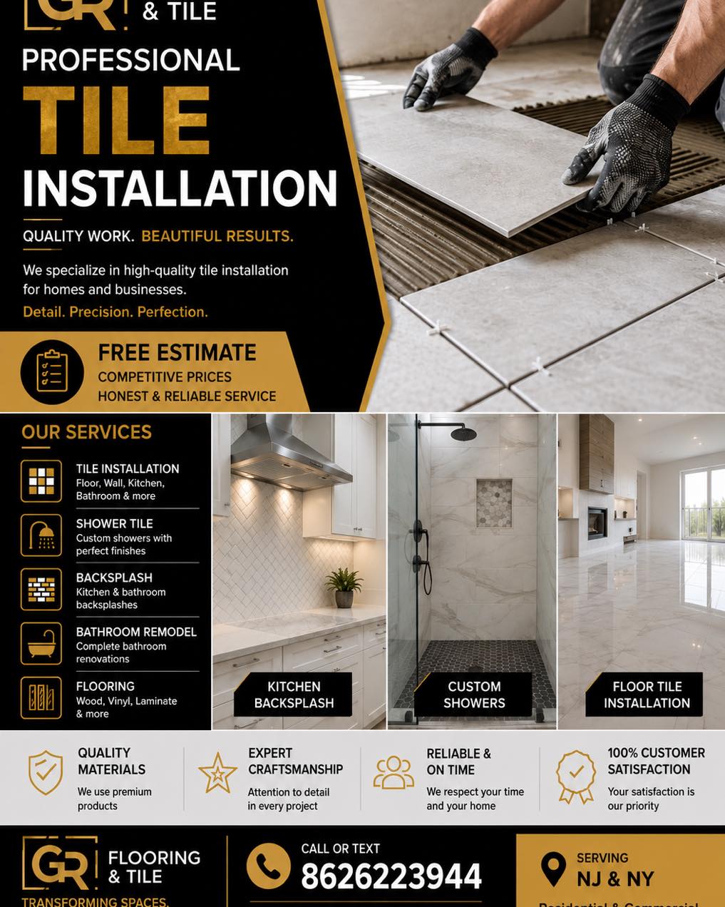 GR flooring and tile Facebook ad from Jul 6, 2026