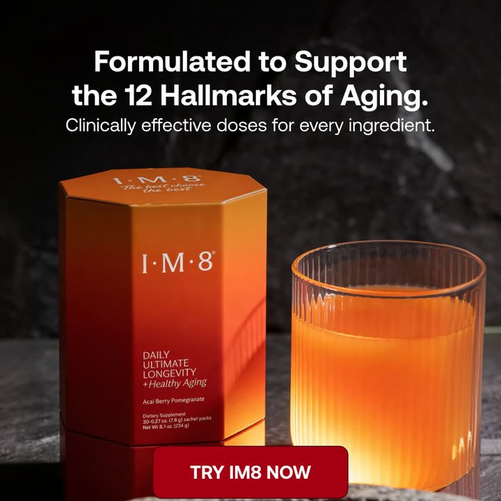 IM8 Global Facebook ad: Longevity Starts at the Cellular Level
