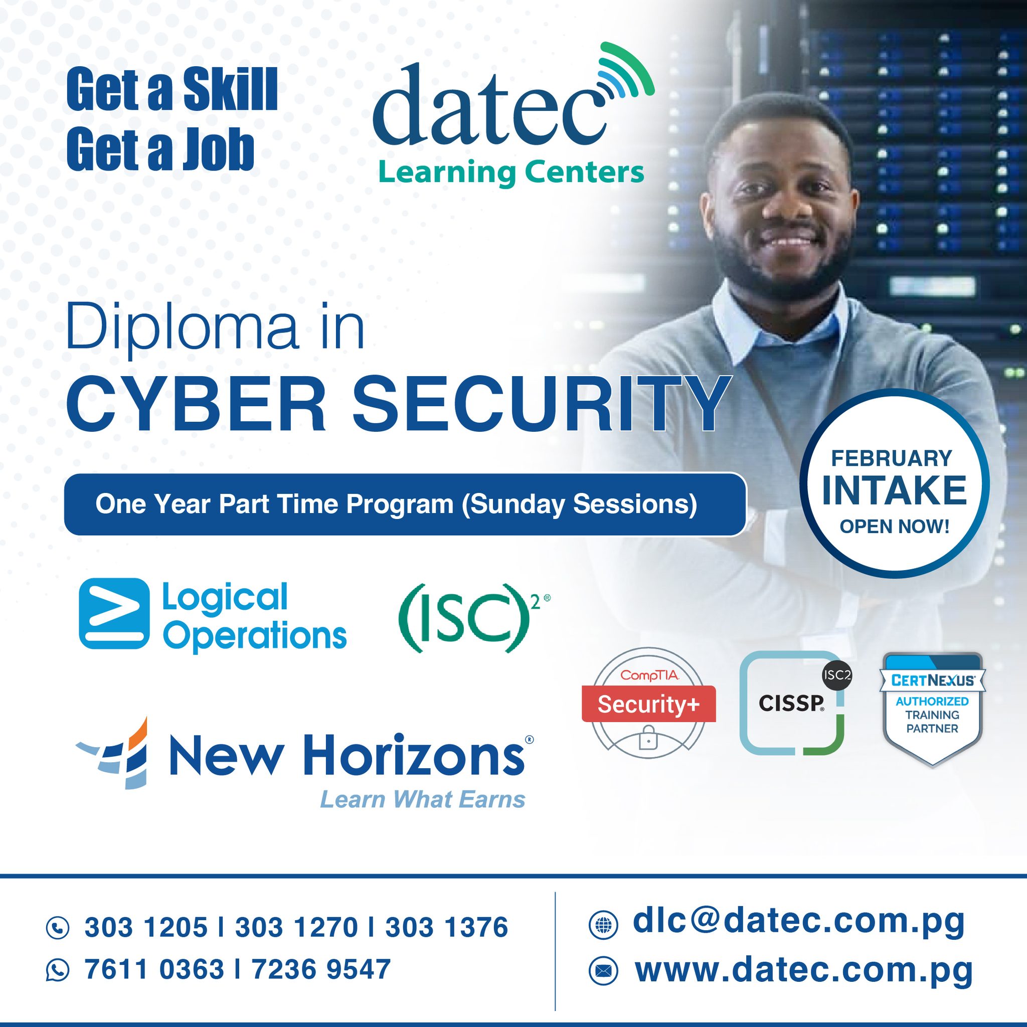 Datec PNG Limited Facebook ad: Protect the Future-February Intake Now Open!