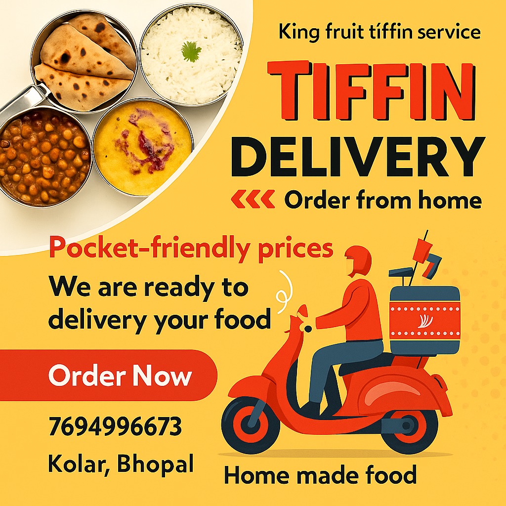 King Fruit Box Bhopal Facebook ad: Home Made Tiffin, Order Now