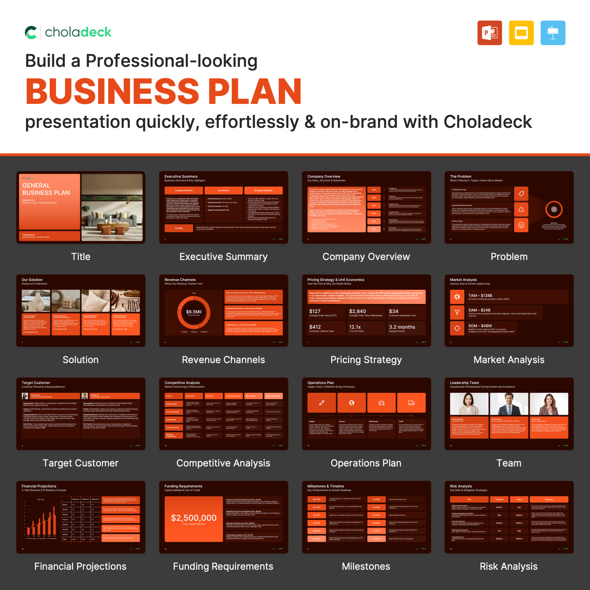 Choladeck Facebook ad: Imagine creating stunning Business Plan presentations in…