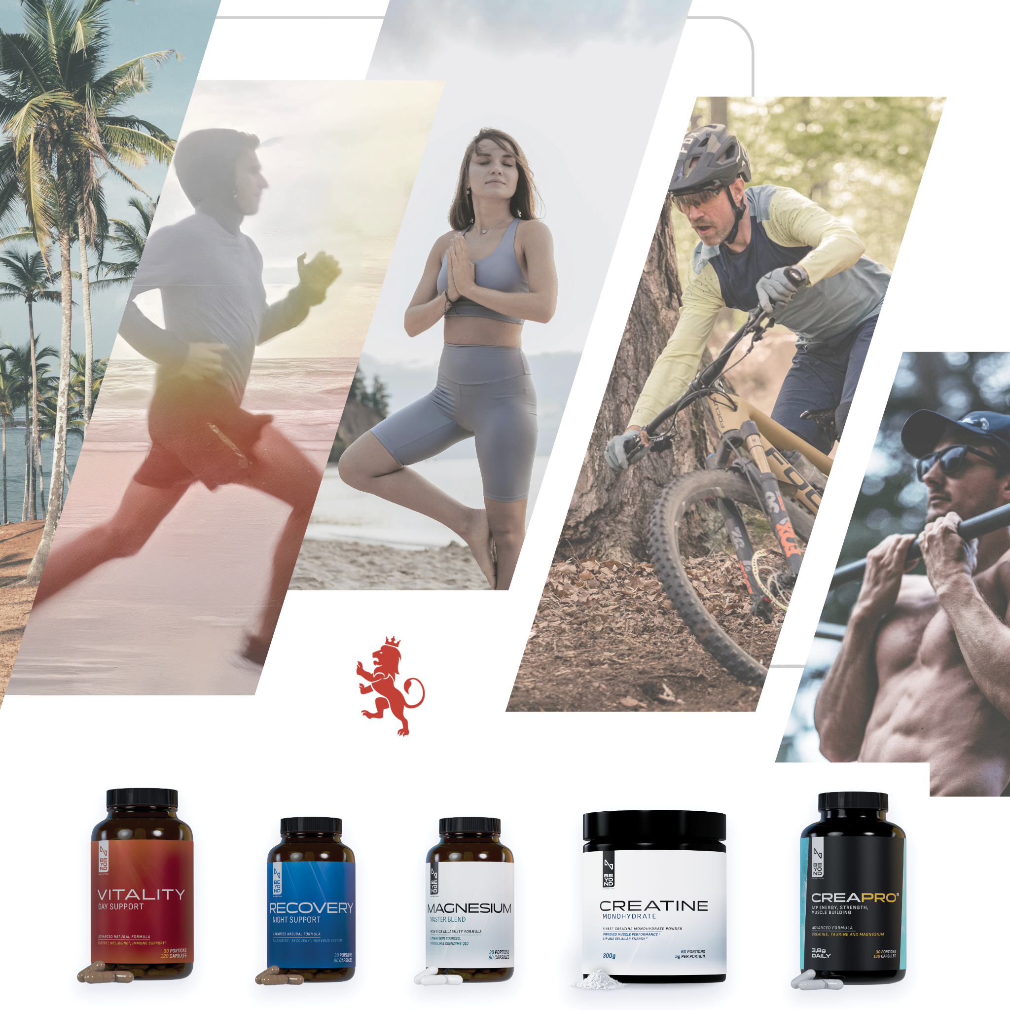 Beyond Nutrition Facebook ad: Entdeck d'Supplement Mark vu Lëtzebuerg.