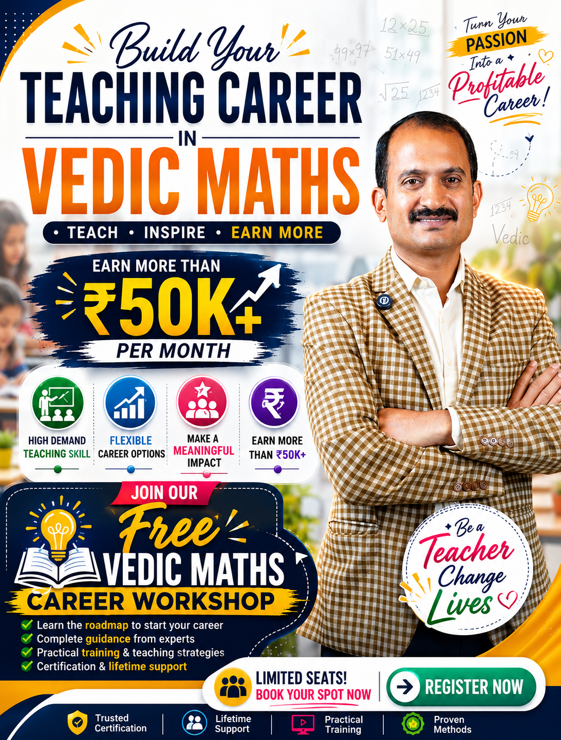 Vedic Pathashala Facebook ad: Earn ₹50K+/Month from Home with Vedic Maths!
