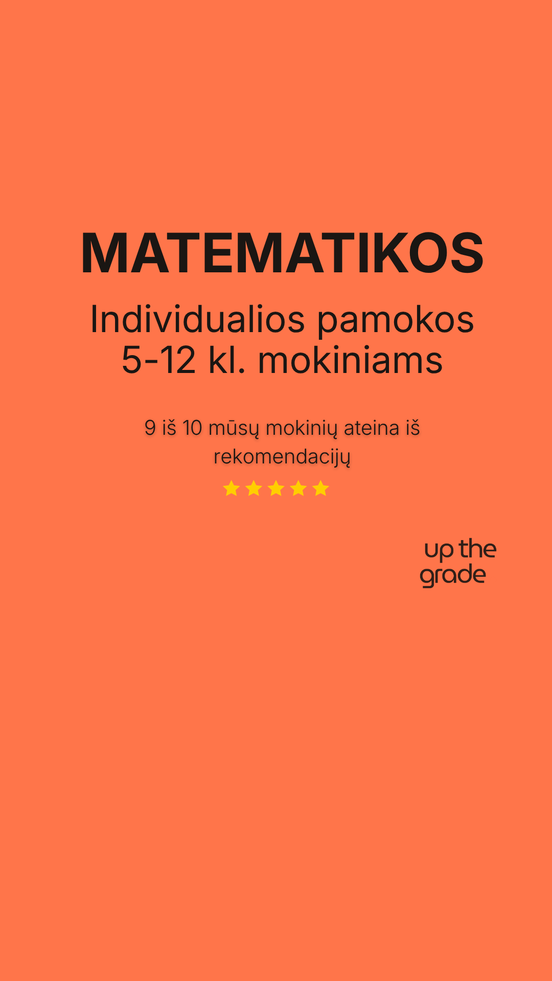Upthegrade.lt Facebook ad: Individualios matematikos pamokos 5-12 kl.