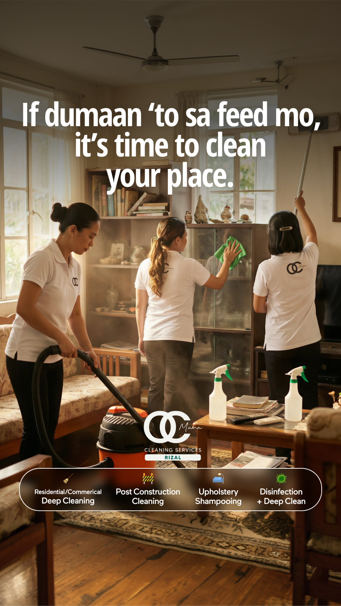 OC Mama Cleaning Services Rizal Facebook ad from Mar 19, 2026