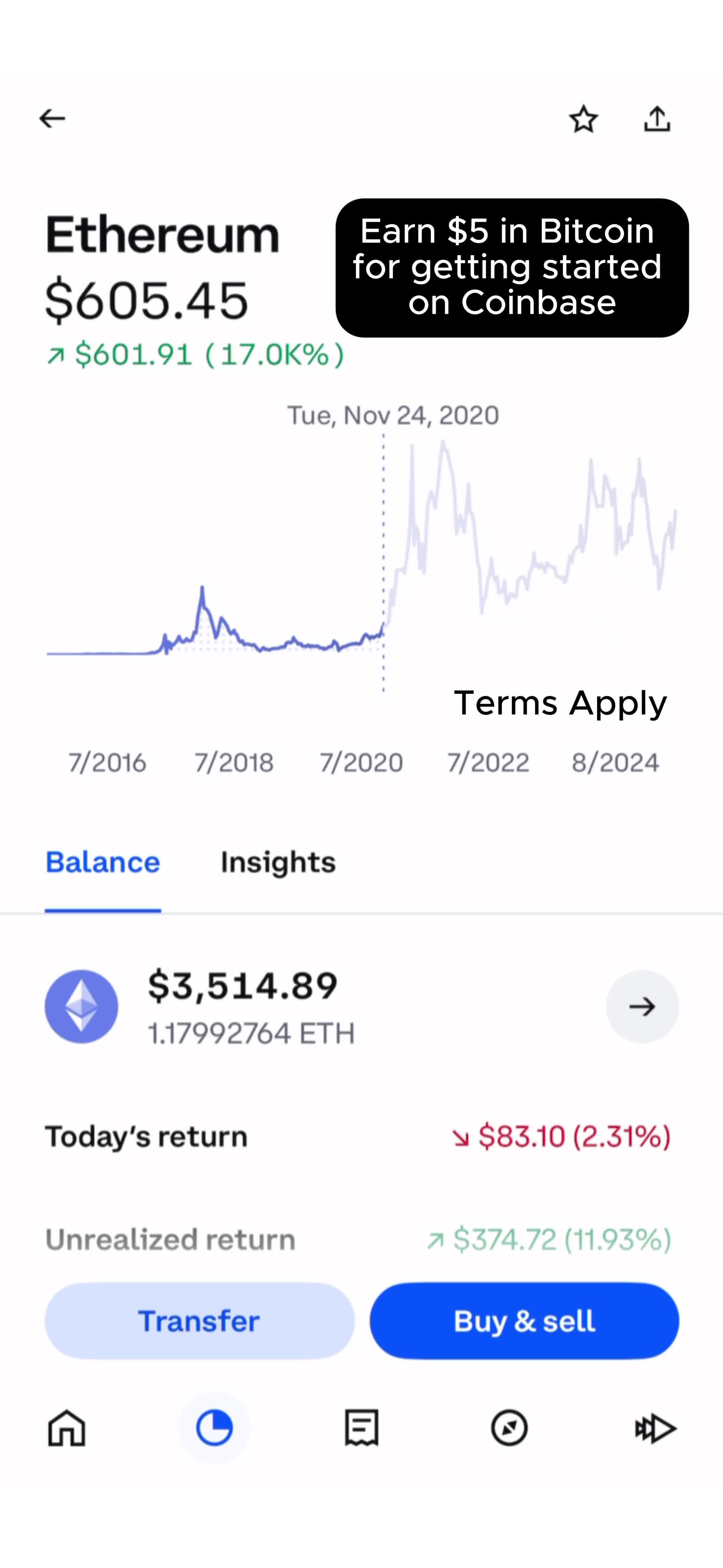 Coinbase Facebook ad: Simplify Ethereum with Coinbase