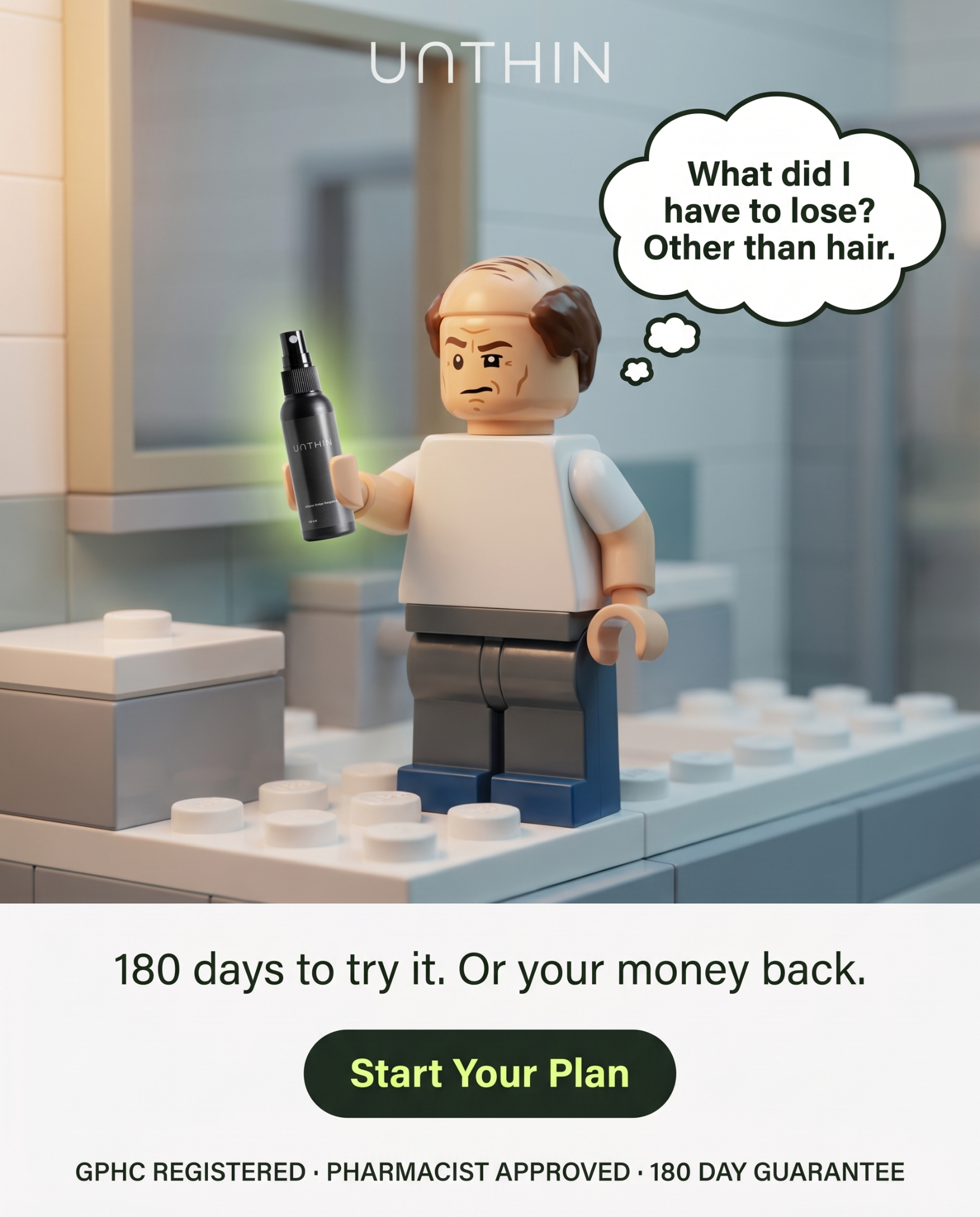 Unthinhair Facebook ad