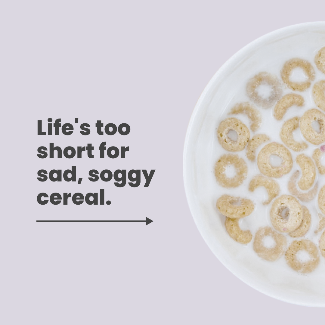 Magic Spoon Cereal Facebook ad: Life's too short for sad cereal.