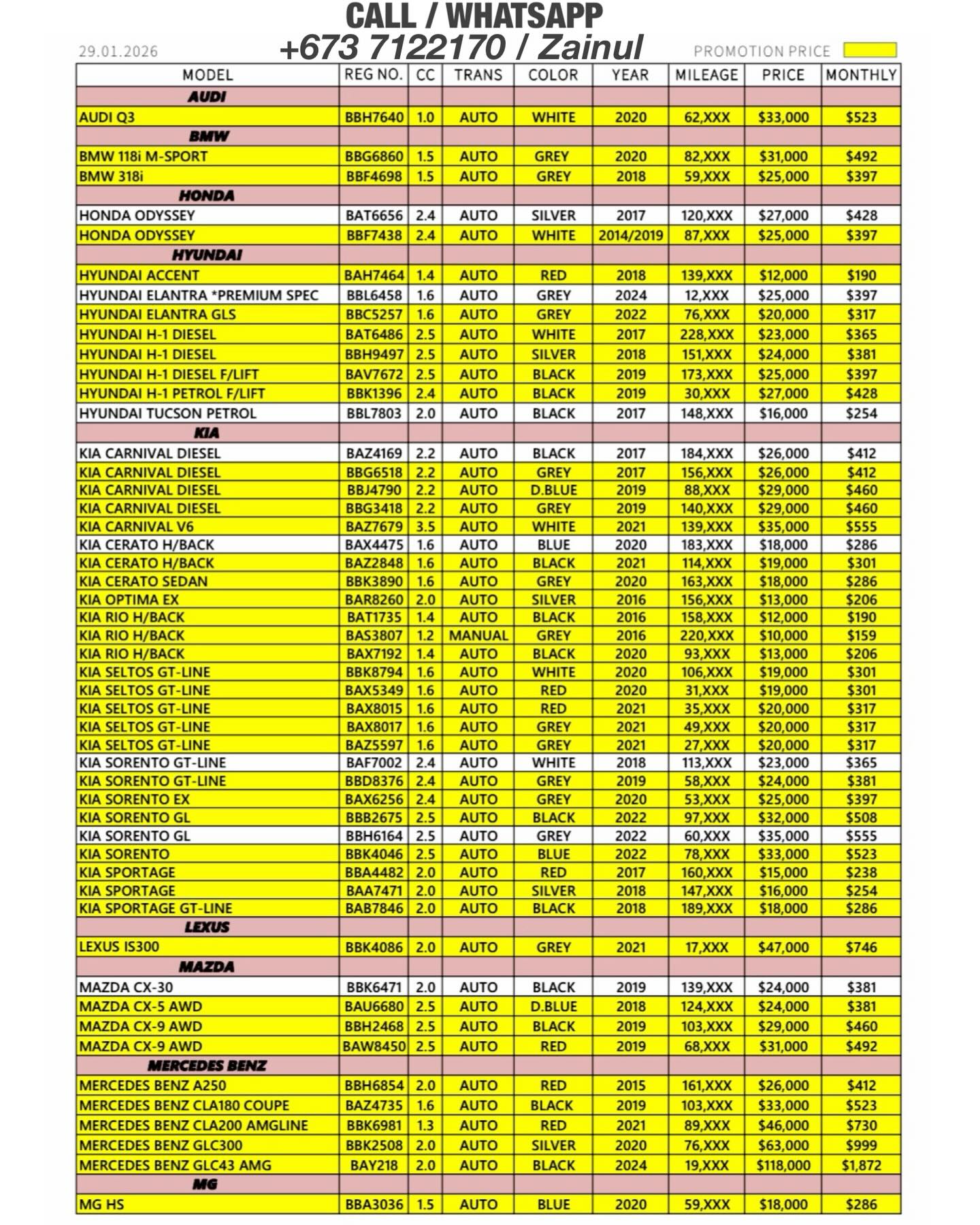 Triples UsedCars Facebook ad: PROMO PRICE UPDATE