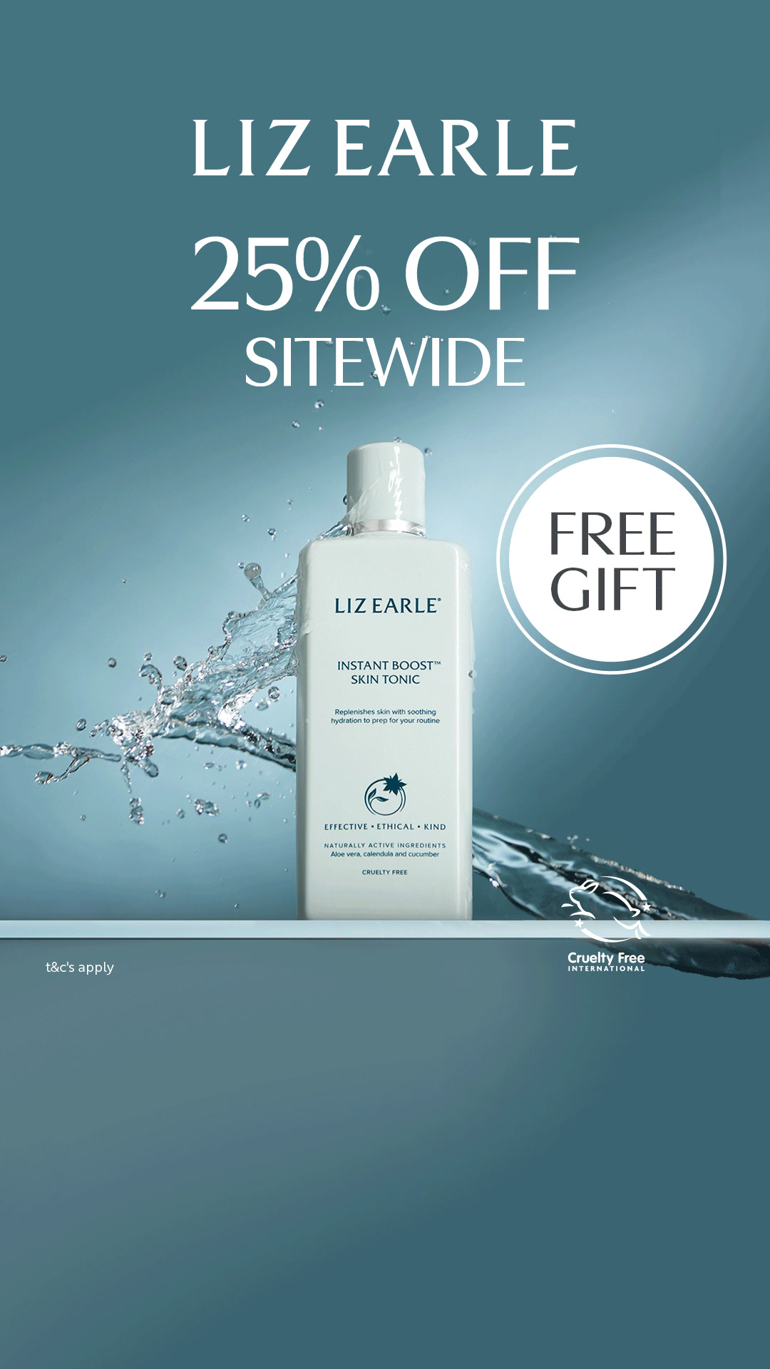 Liz Earle Beauty Co. Facebook ad: Save 25% & Free Gift*