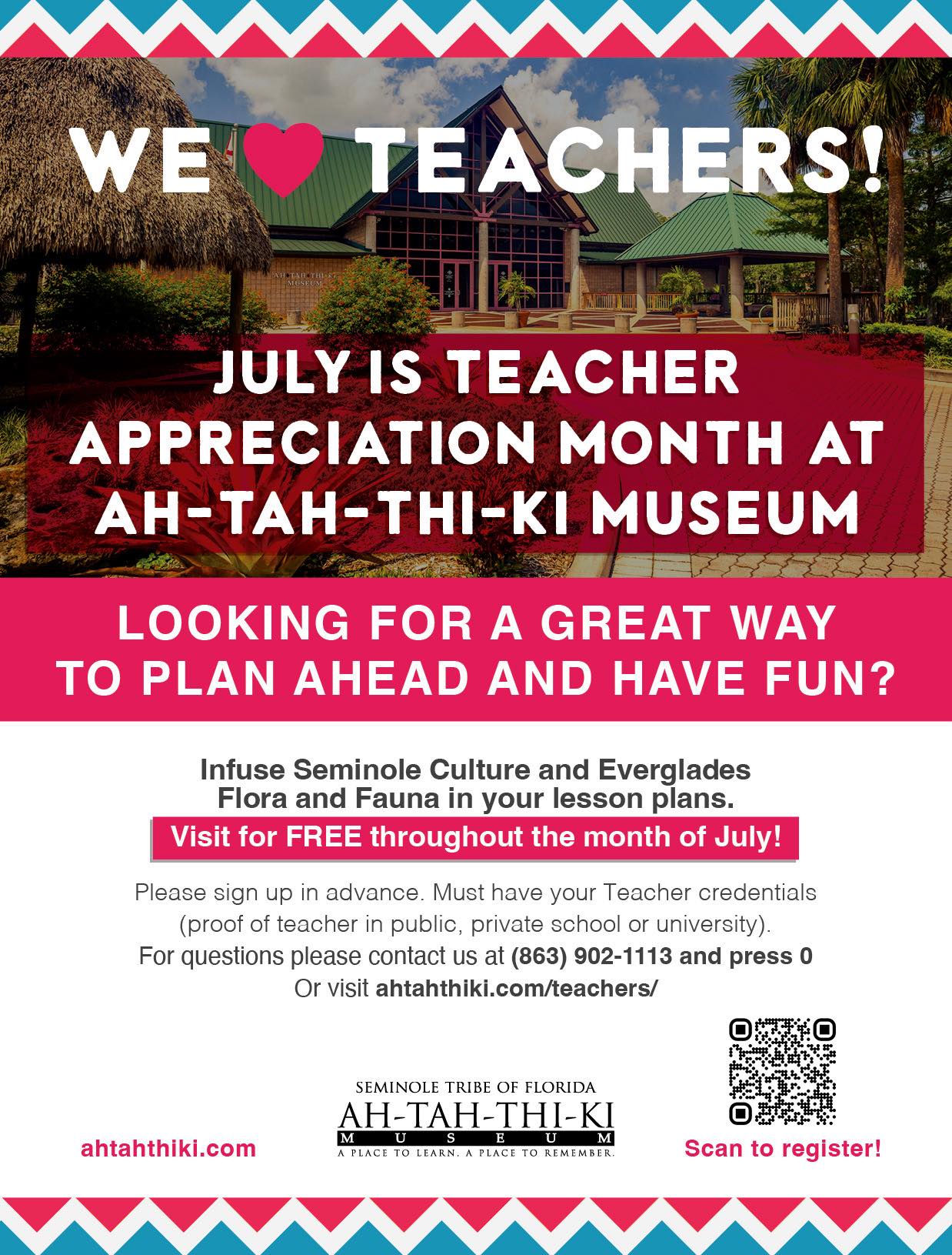Ah-Tah-Thi-Ki Seminole Museum Facebook ad: Teachers, this one’s for you!