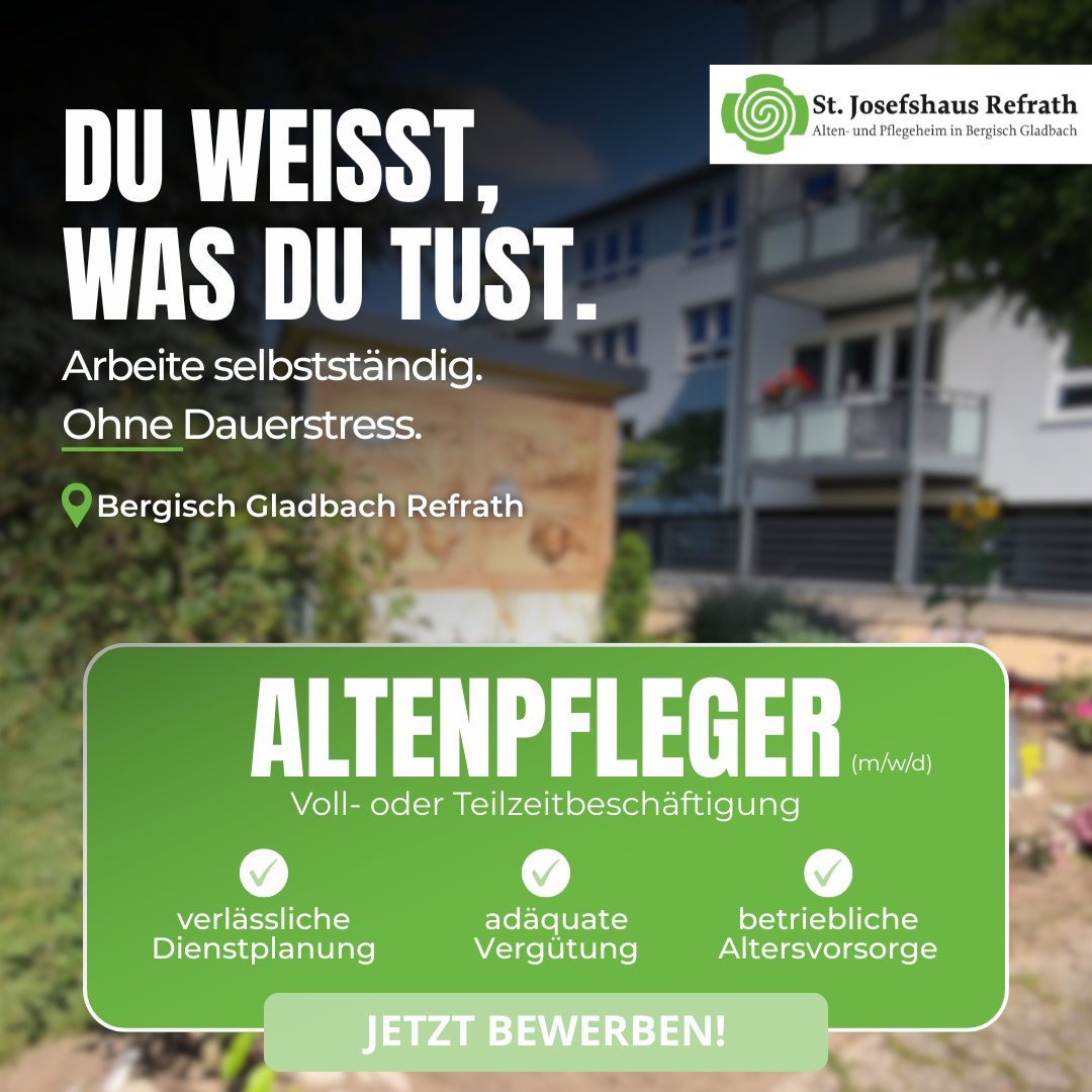 Mehr-Pflegetalente.de Facebook ad: Pflegefachkraft (m/w/d) in Bergisch Gladbach gesucht!