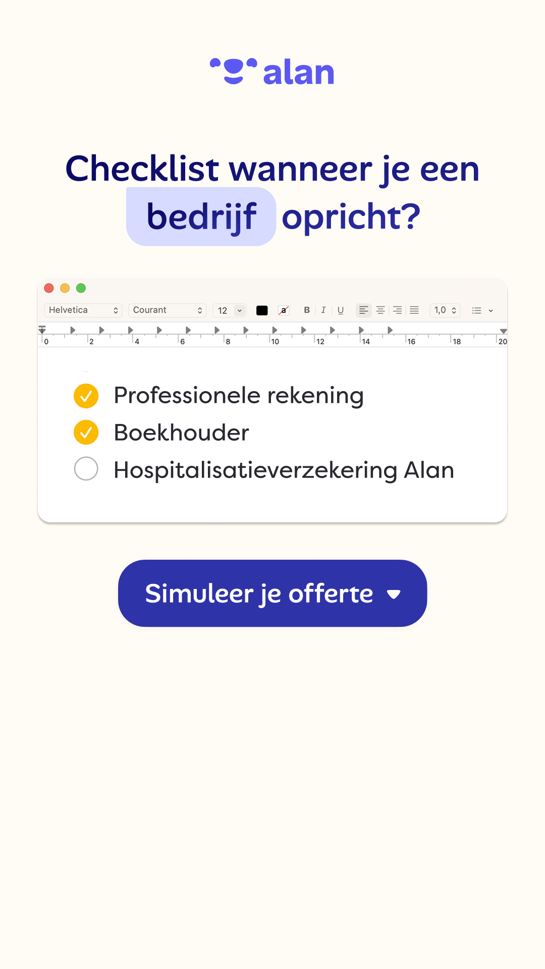 Alan Facebook ad