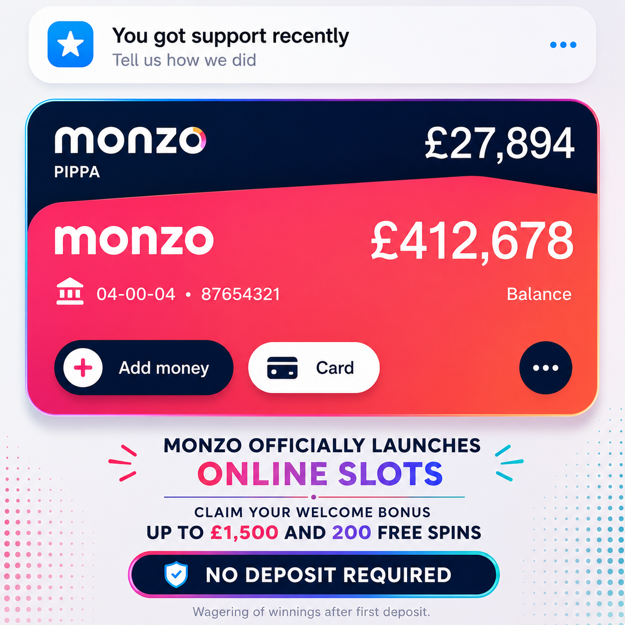 Ultimate Deals Facebook ad: MONZO SLOTS
