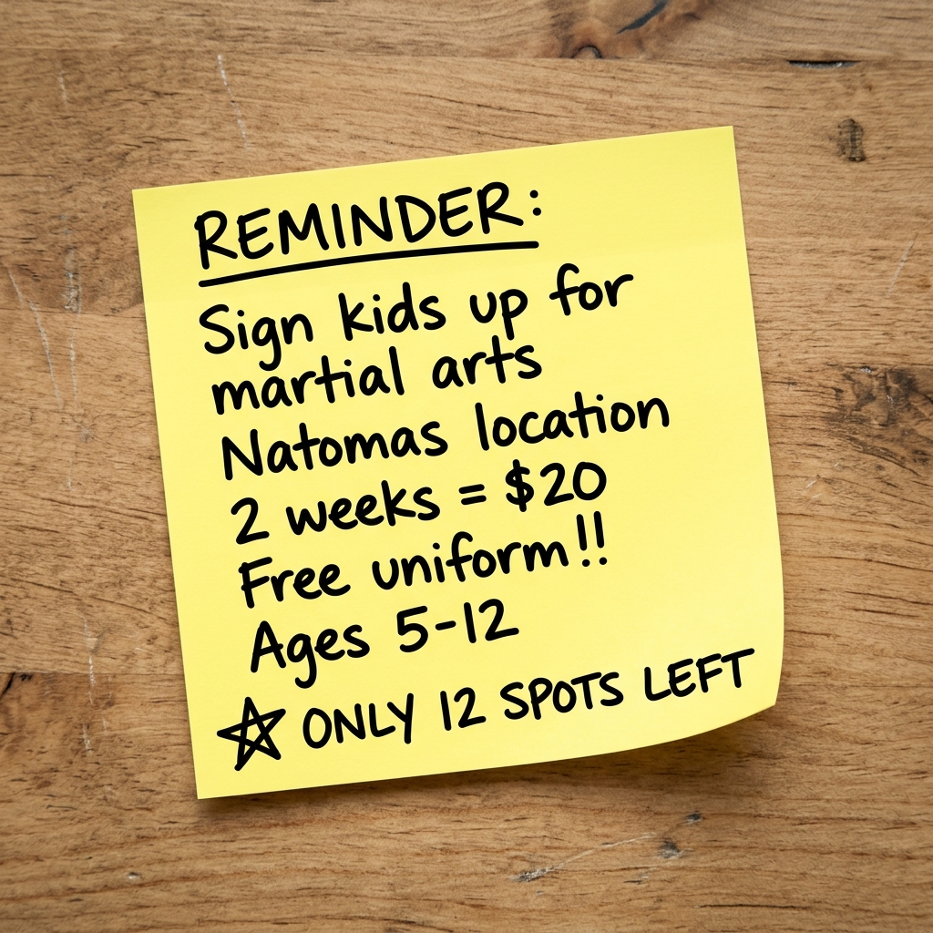 Natomas Academy - Family Taekwondo Facebook ad: Family Martial Arts!