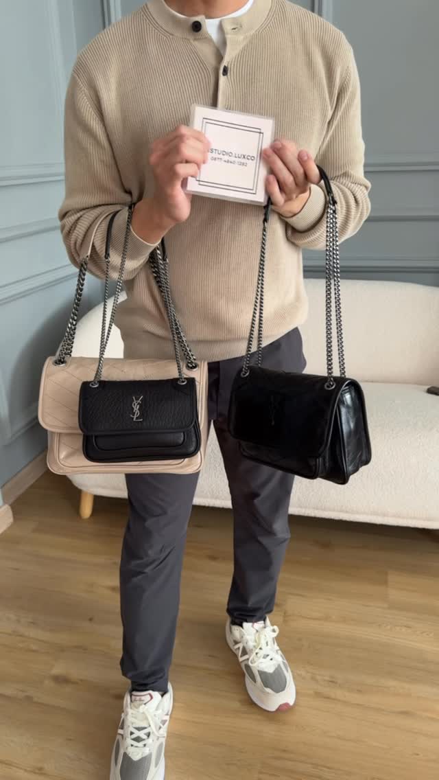 Studio Luxco Facebook ad: Our new cashmere sweater paired with jogger pants…
