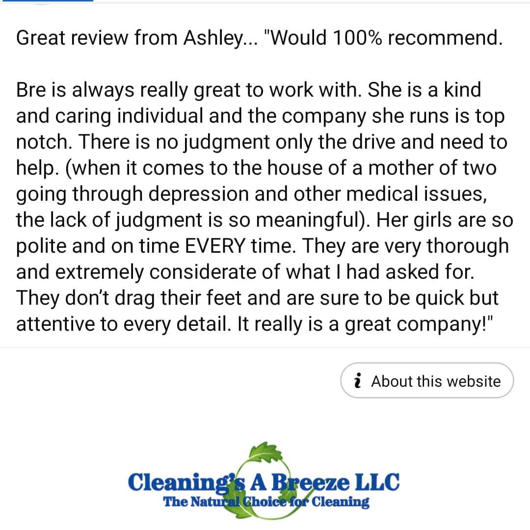 Cleaning's A Breeze Facebook ad