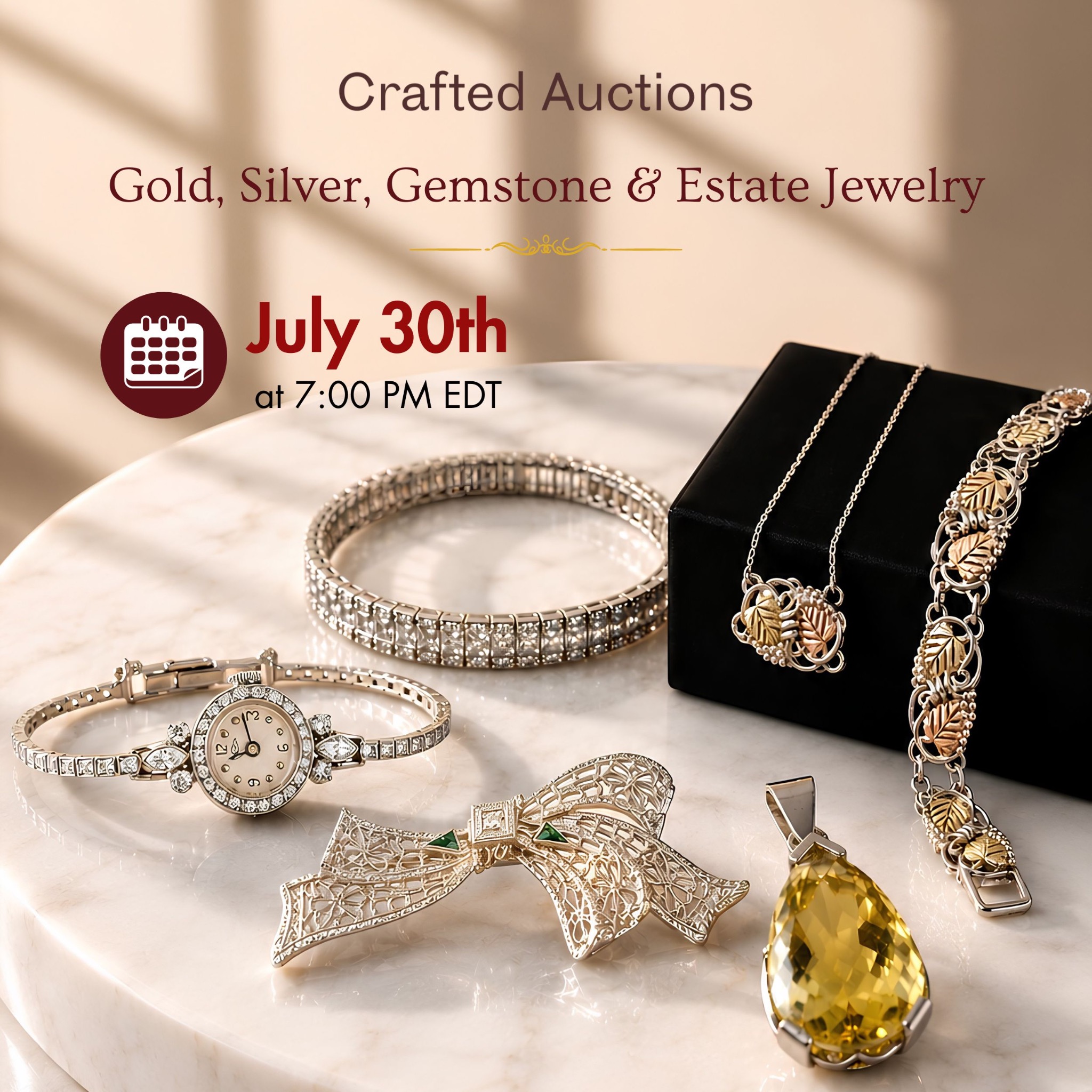 Crafted Auctions Facebook ad: Estate Auctions From Crafted Auctions