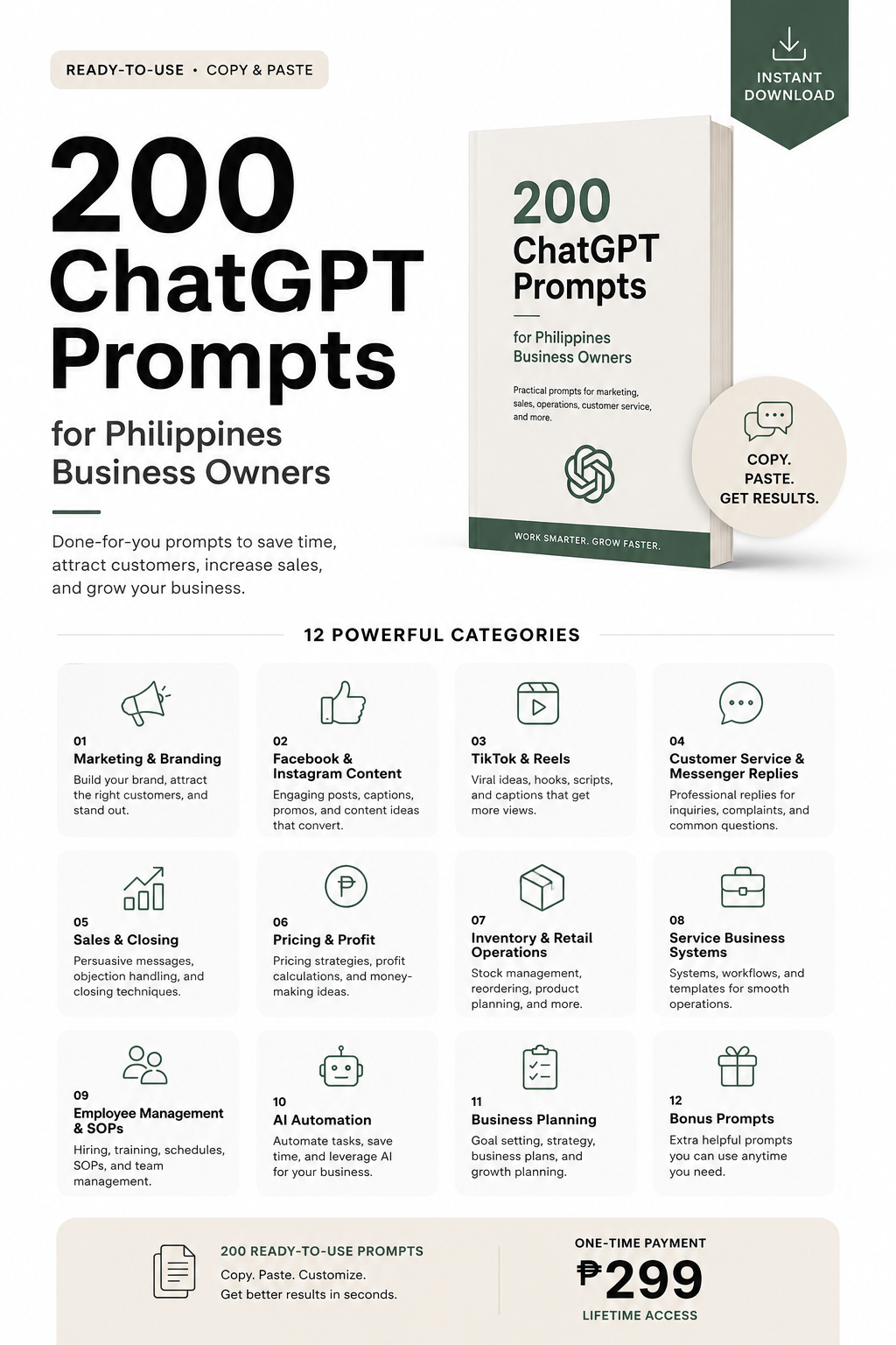 Negosyo Toolkit Ph Facebook ad: 200 ChatGPT Prompts Every Filipino Business Owner Needs