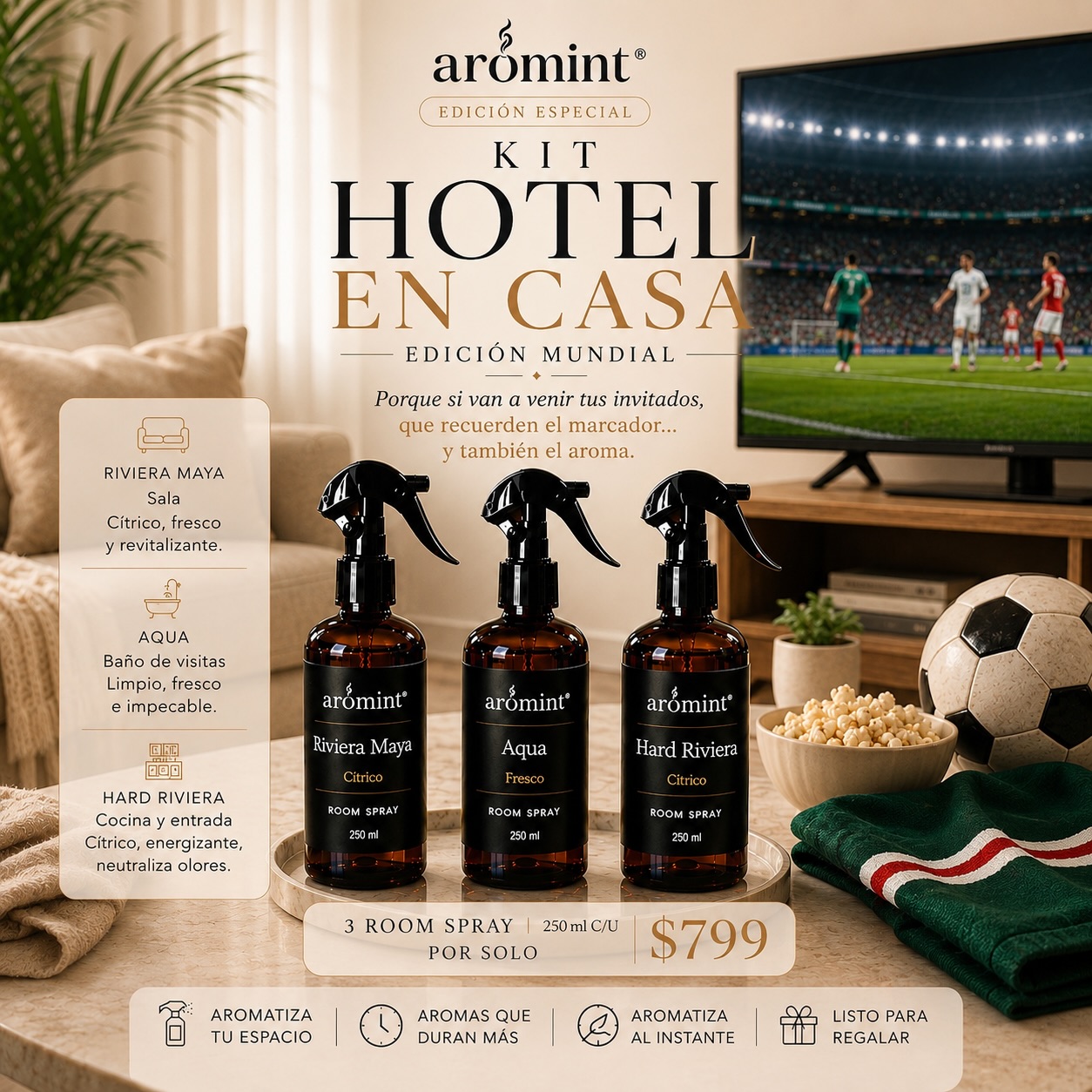 Aromint Facebook ad: KIT HOTEL EN CASA