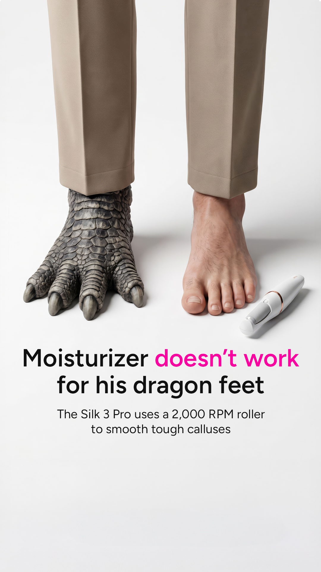 Nuvé Facebook ad: Baby soft feet in 5 minutes flat